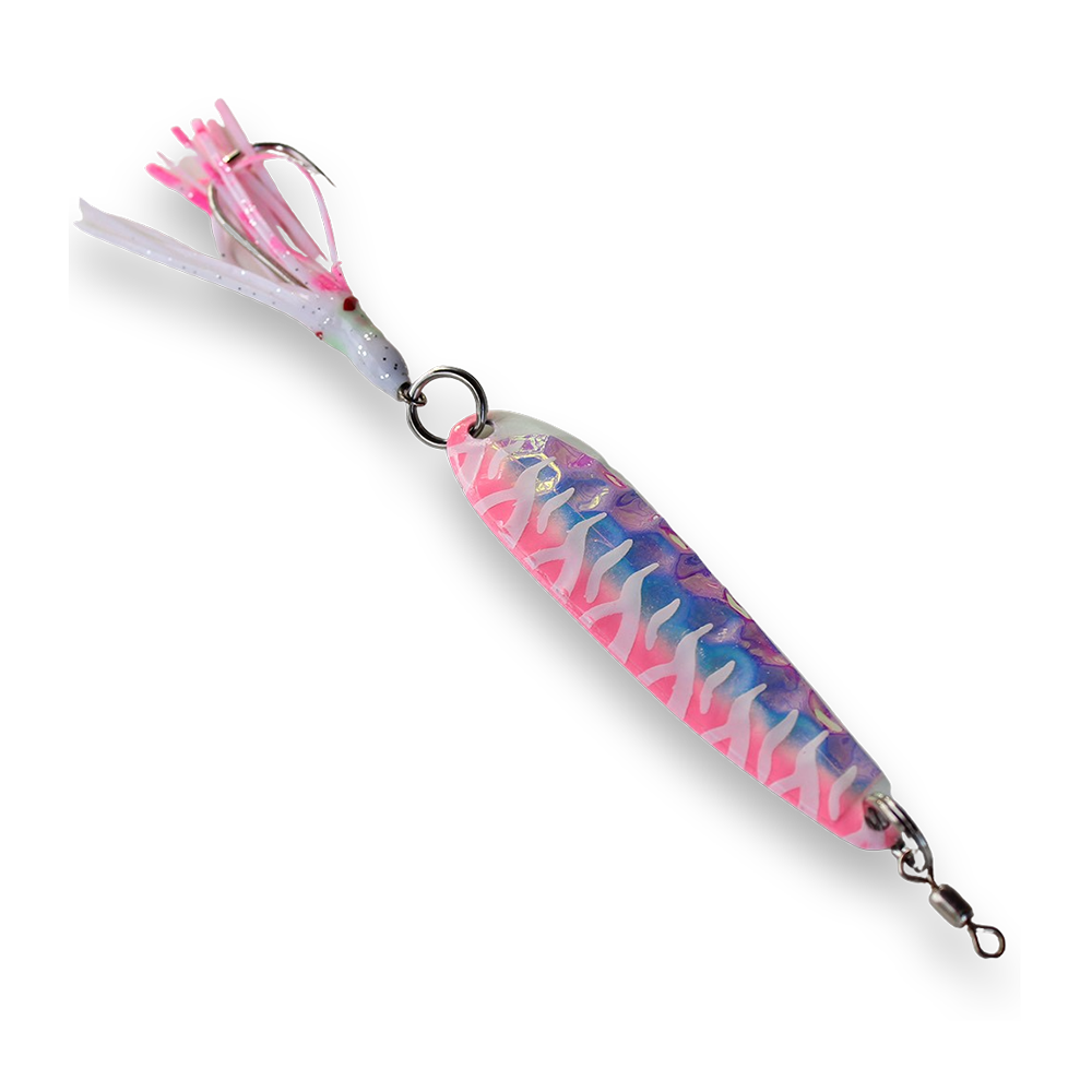 McOmie's Glow Spoon with Hoochie 2 5/8" - Pink Fire Tiger