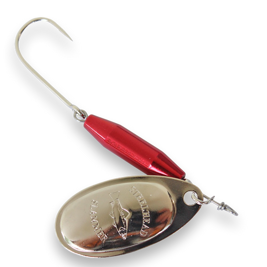 Steelhead Slammer Spinner - Candy Red Nickel