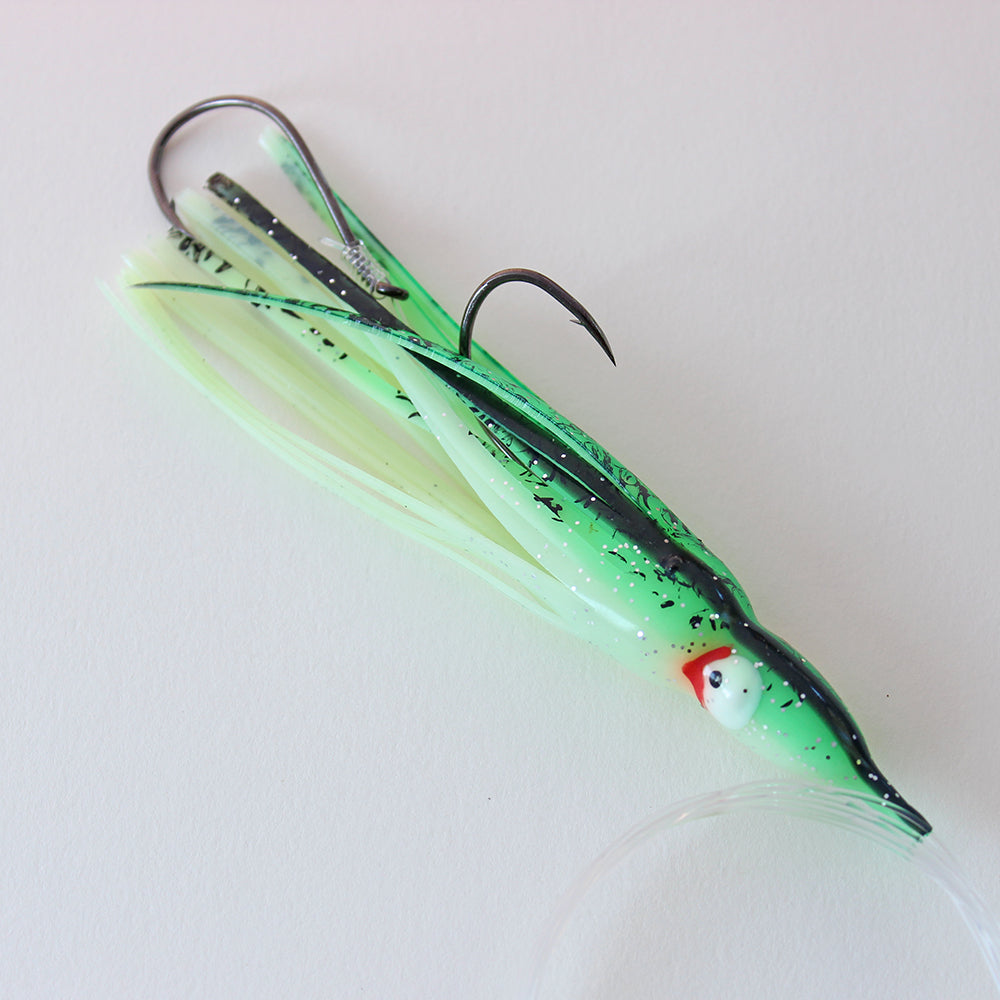 Salmon Trolling Rig - Delta Glow Green/Black Splatter Back