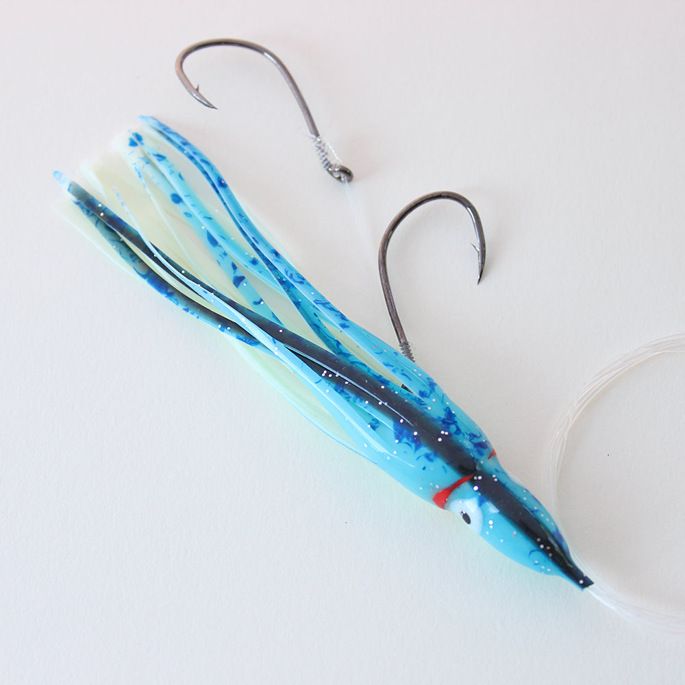 Salmon Trolling Rig - Delta Blue/Glow Splatter Back