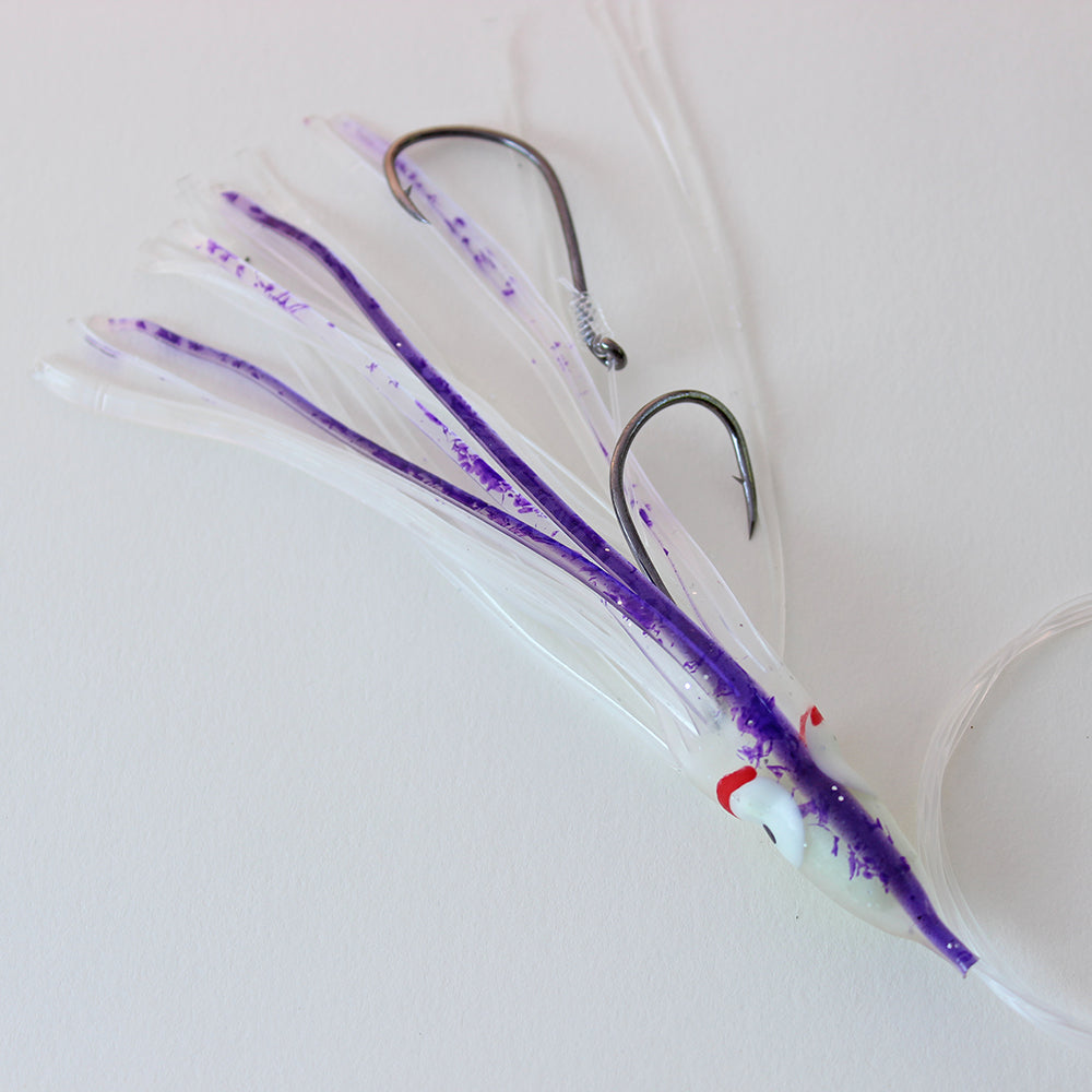 Salmon Trolling Rig - Delta UV Purple Splatter Back