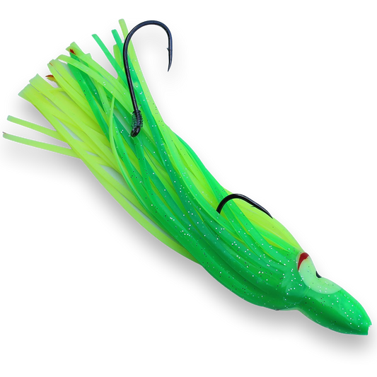 Hoochie Skirt Halibut Rig - UV Lemon Lime