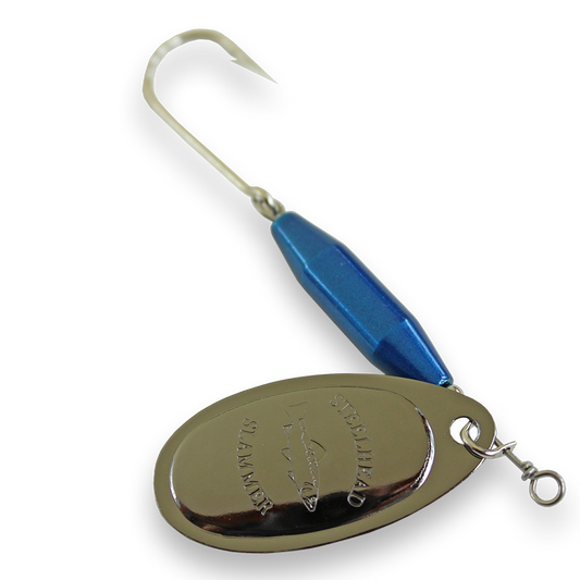 Steelhead Slammer Spinner -  Cheater Blue Black Nickel