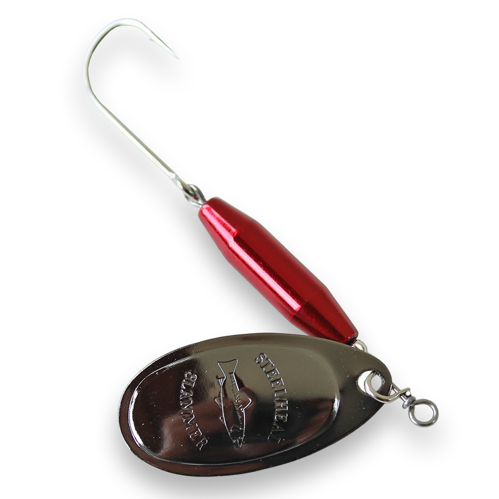 Steelhead Slammer Spinner -  Candy Red Black Nickel