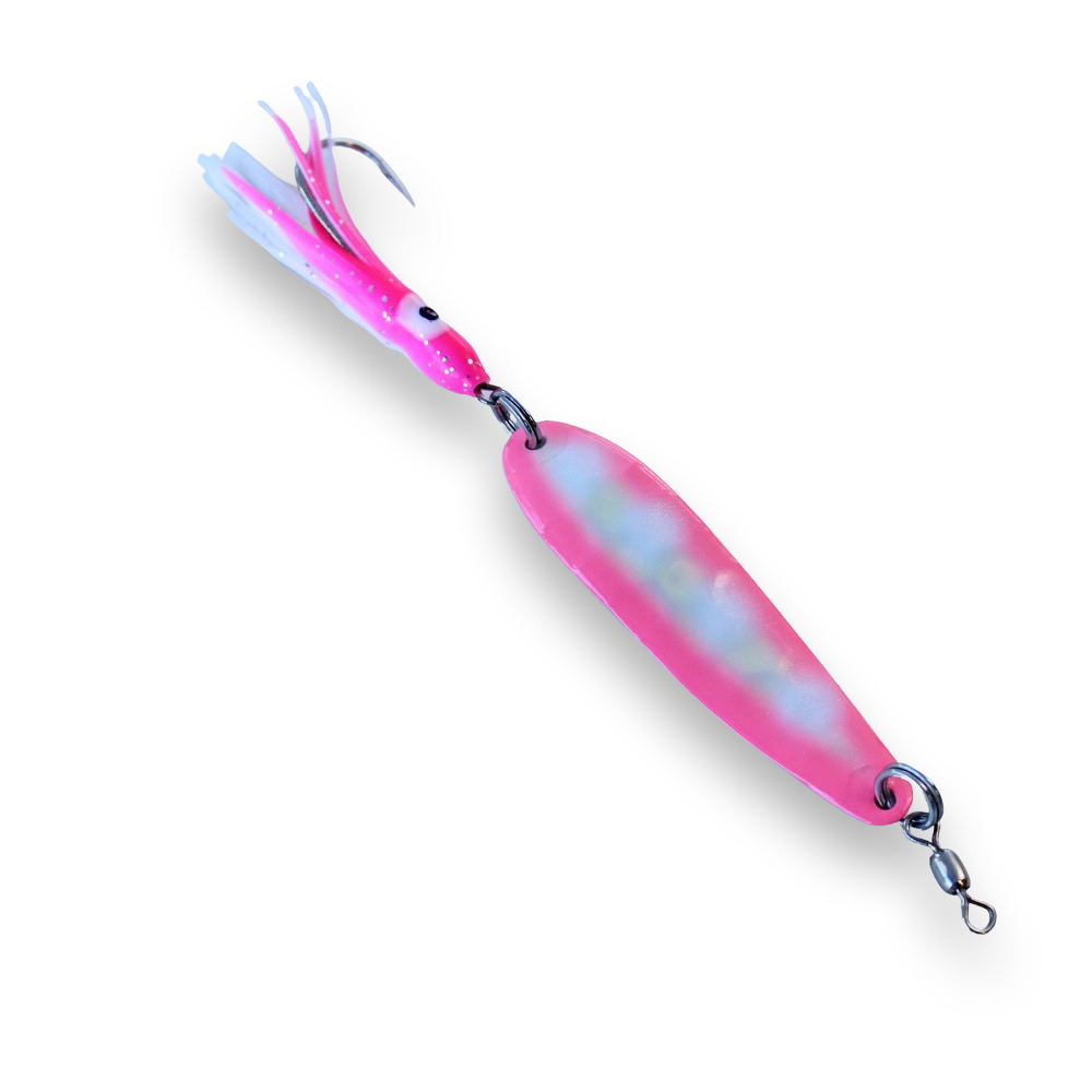 McOmie's Glow Spoon with Hoochie 2 5/8" - Bubblegum Shrimp