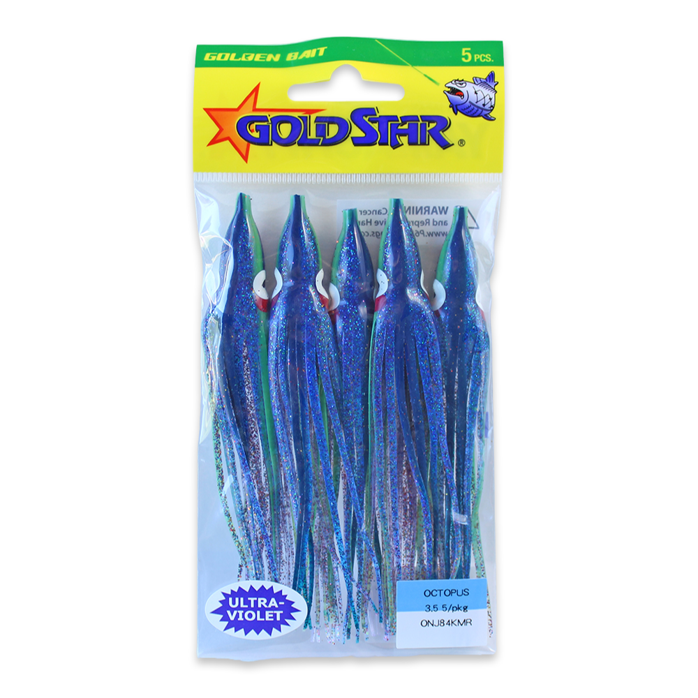 Gold Star Squid #35 Octopus 4-1/4", UV Herring Aide ONJ84KMR