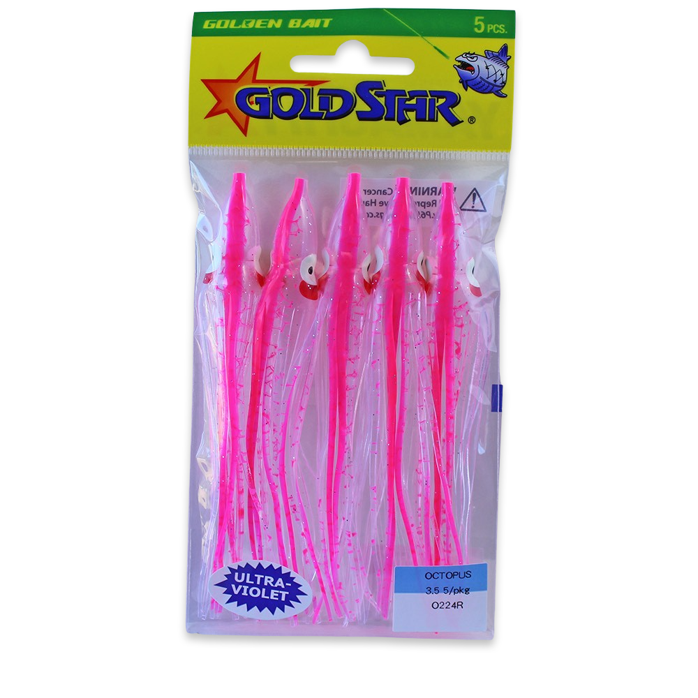 Gold Star Squid #35 Octopus 4-1/4", UV Spatterback Pink OG224R