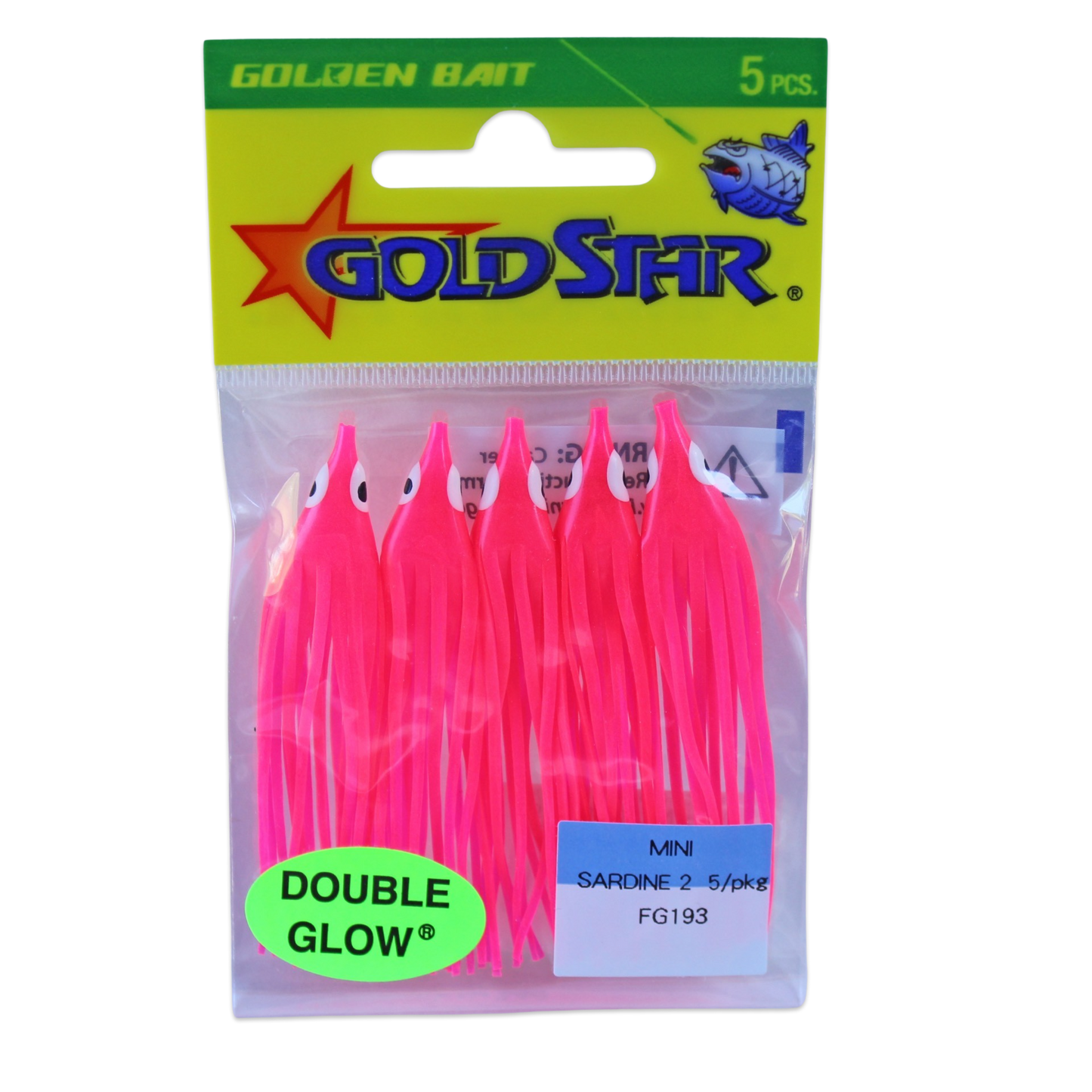 Gold Star Squid #20 Mini Sardine 2-1/4", Glow Hot Pink FG193