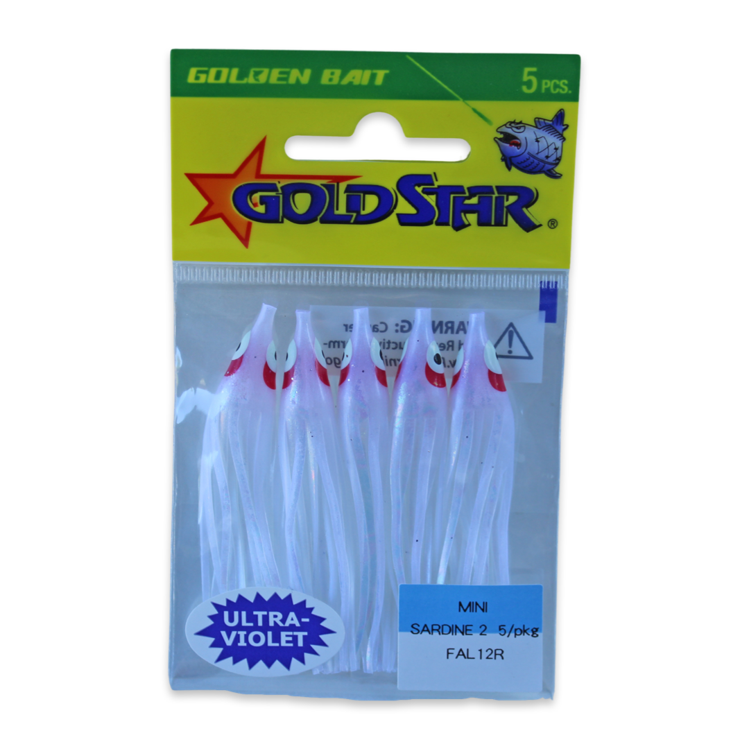 Gold Star Squid #20 Mini Sardine 2-1/4", UV Purple Haze White FAL12R