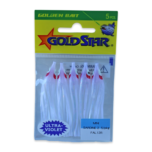 Gold Star Squid #20 Mini Sardine 2-1/4", UV Purple Haze White FAL12R