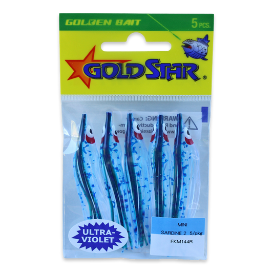 Gold Star Squid #20 Mini Sardine 2-1/4", UV Spatterback Blue FKM144R