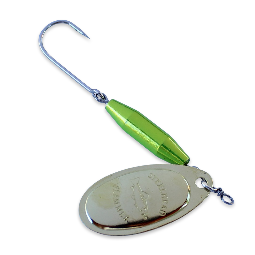 Steelhead Slammer Spinner - Metallic Chartreuse Brass