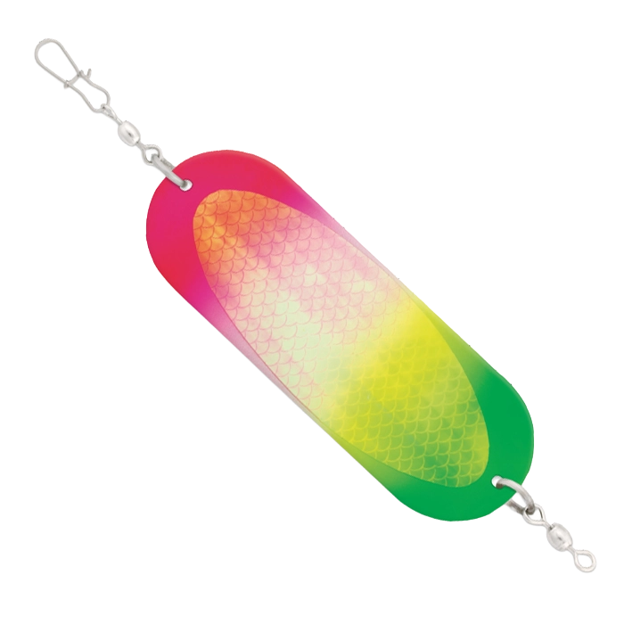 Luhr Jensen Trout Kokanee Dodger Green Rainbow Fishscale