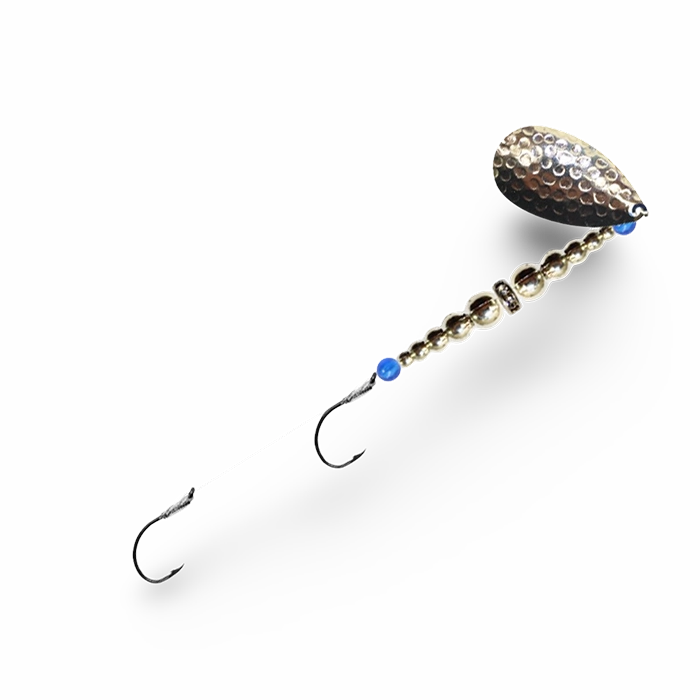 Macks Double Whammy Spinner Hammered Nickel Chrome