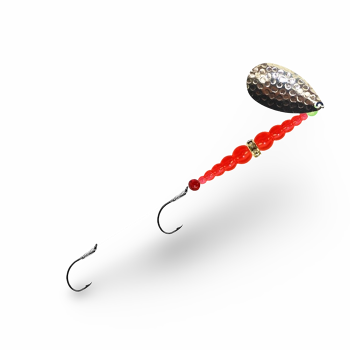 Macks Double Whammy Spinner Hammered Nickel Flo Orange