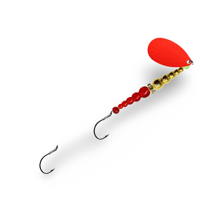 Macks Double Whammy Spinner Red Gold Flo Ruby