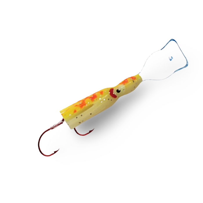 Macks Pee Wee Wiggle Hoochie Chart Orange Spatter Back Glow