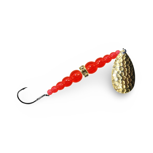 Macks Wedding Ring Hammered Brass Flo Orange