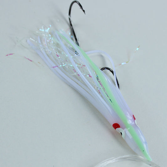 Salmon Trolling Rig - Gold Star UV Purple Haze White Glow Stripe OA238R