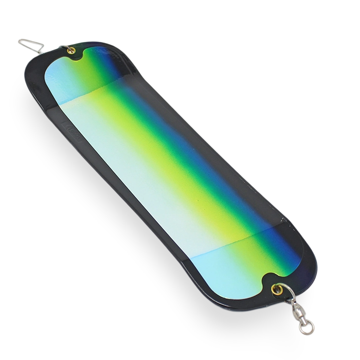 Oki Tackle Big Shooter Flasher Chartreuse Black Super Herring Aid