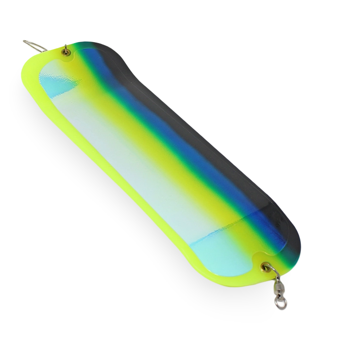Oki Tackle Big Shooter Flasher Chartreuse Glow Super Herring Aid