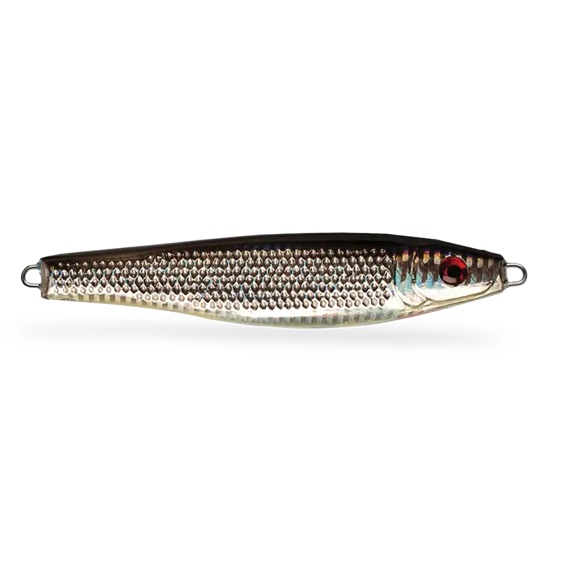 P-Line Halibut Drop Jig Chrome Black Glow Belly