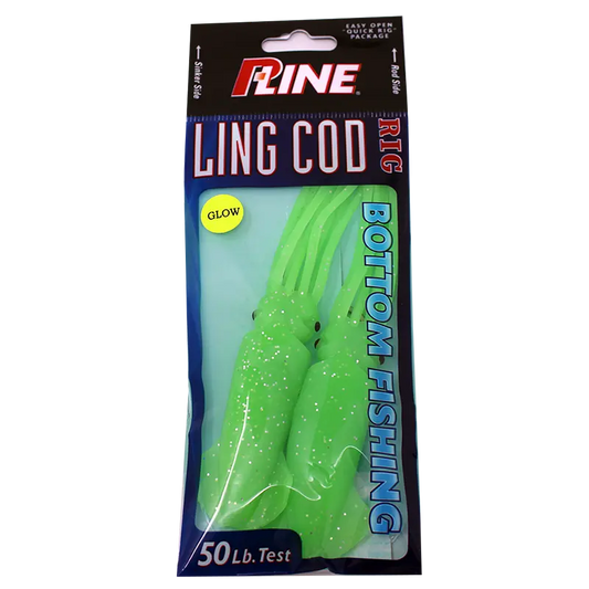 P-Line Lingcod Rig Glow Green Glitter