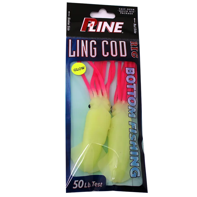 P-Line Lingcod Rig Glow Pink Legs