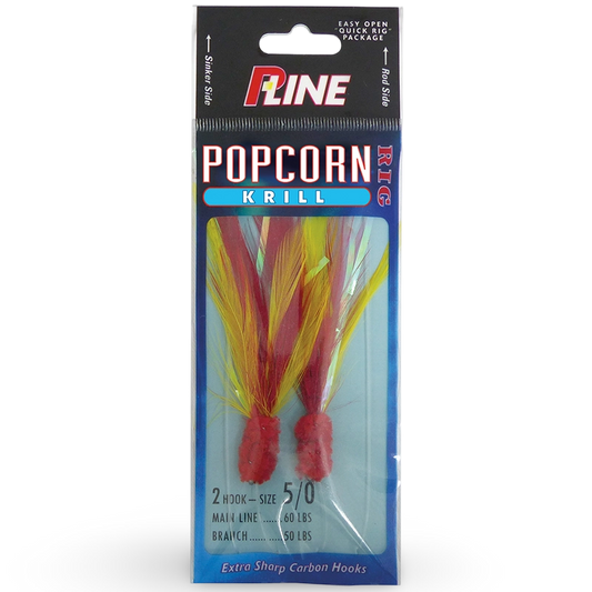 P-Line Popcorn Krill Bottom Fishing Rig Red Yellow