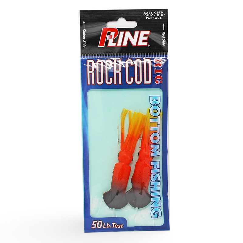 P-Line Rock Cod Bottom Fishing Rig Orange Red Black