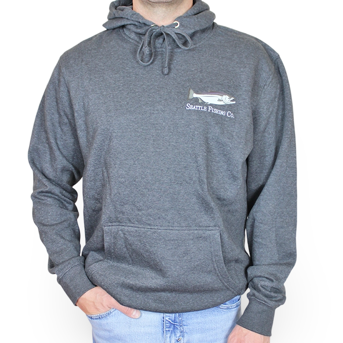 Seattle Fishing Co Hooded Sweatshirt Heather Charcoal