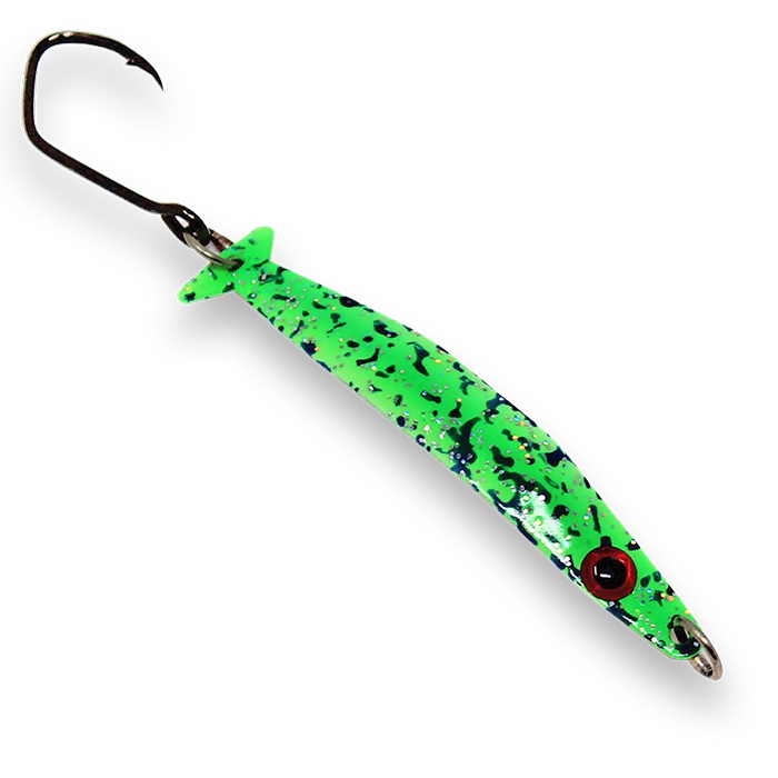 Silver Horde Coho Killer Spoon Glow Green Splatterback