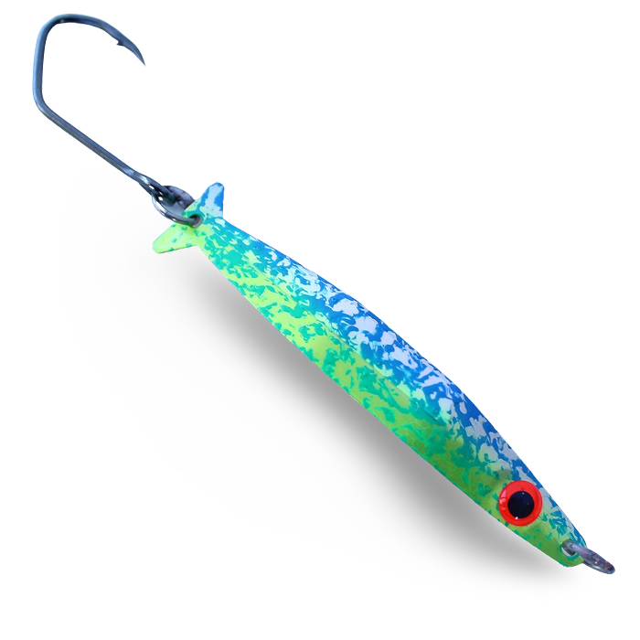 Silver Horde Coho Killer Spoon UV Silver Knight Chartreuse Splatter