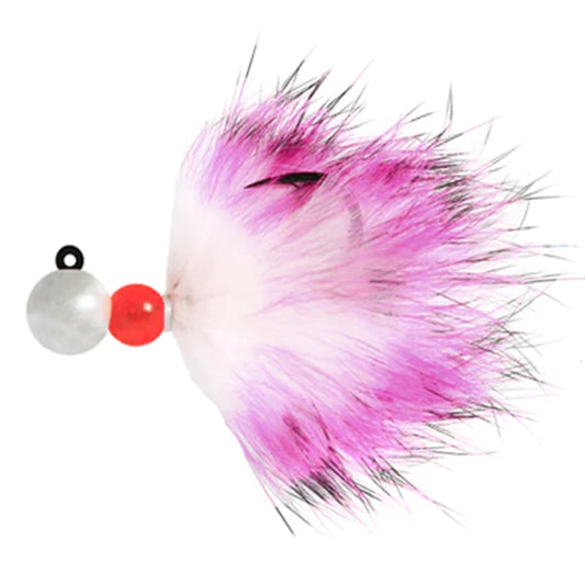 Aerojig Rabbit Bead Jig 1/8 to 1/4 Ounce - Pearl White & Hot Pink, White