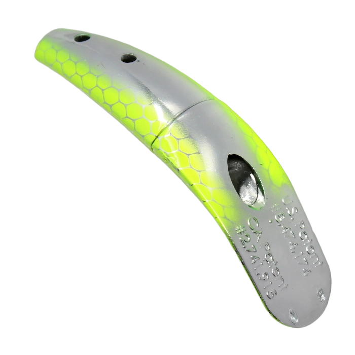 Yakima Bait Spinfish Silver Chartreuse Scale