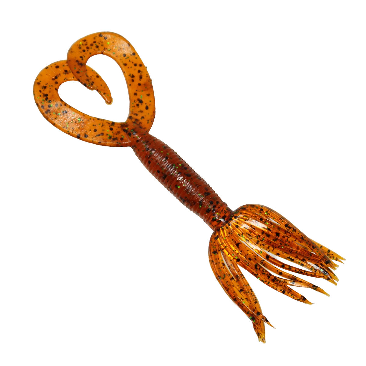 Yamamoto Baits 4in DT Hula Grub 196 Pumpkin Black Green Flake