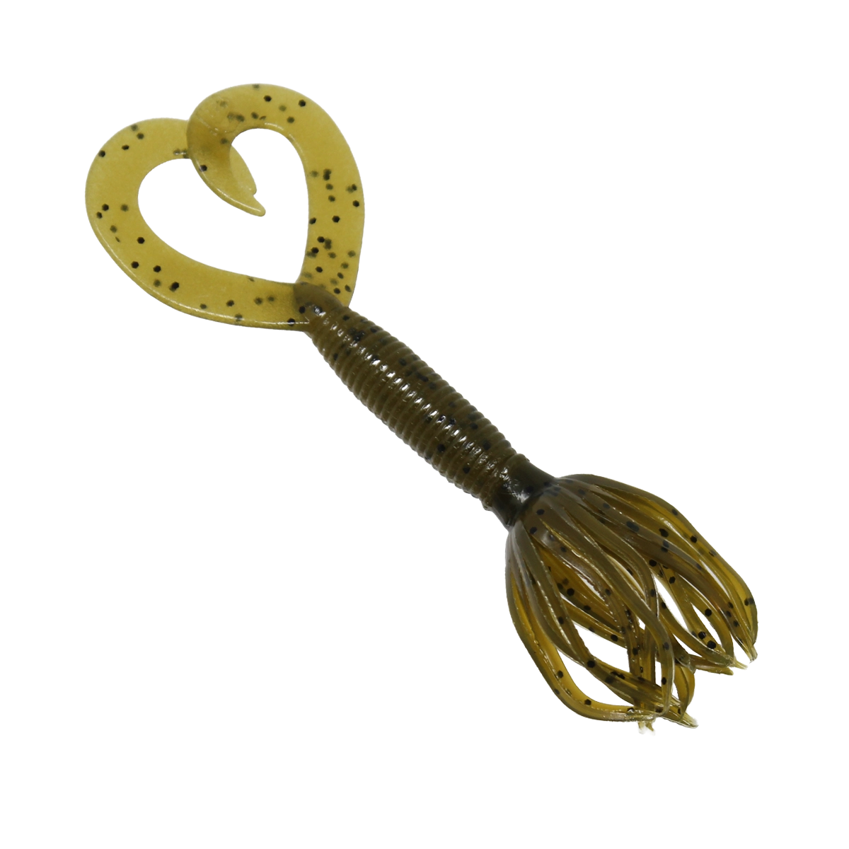 Yamamoto Baits 4in DT Hula Grub 297 Green Pumpkin Black Flake