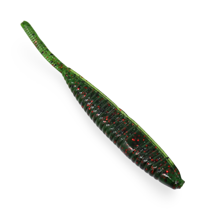 Yamamoto Shad Shape Worm 208 Watermelon Black Red Flake