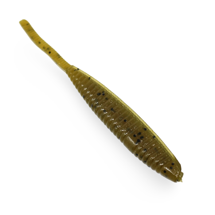 Yamamoto Shad Shape Worm 297 Green Pumpkin Black Flake