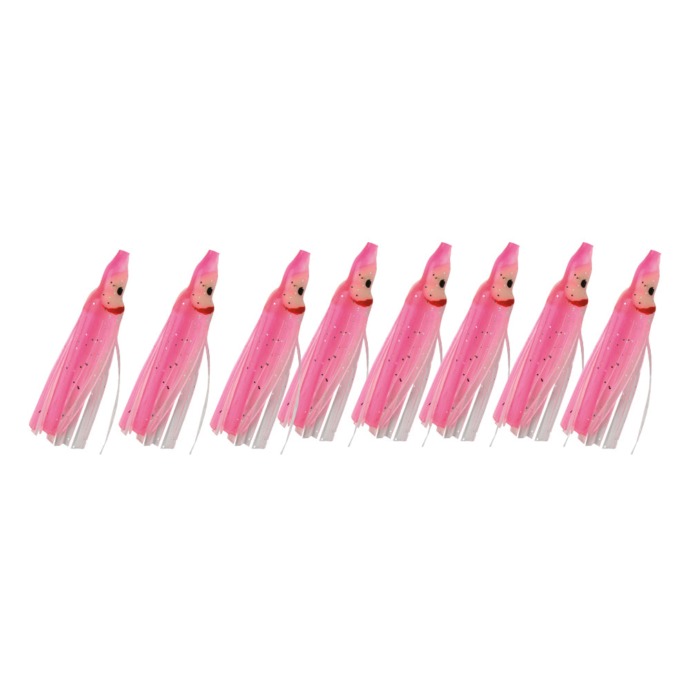 P-Line Sunrise Squid 1.5" 8-pack Pink, Clear & Silver Flake