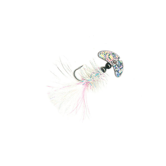 Mack's Smile Blade Fly - Size 2 Silver Sparkle & White, Pink