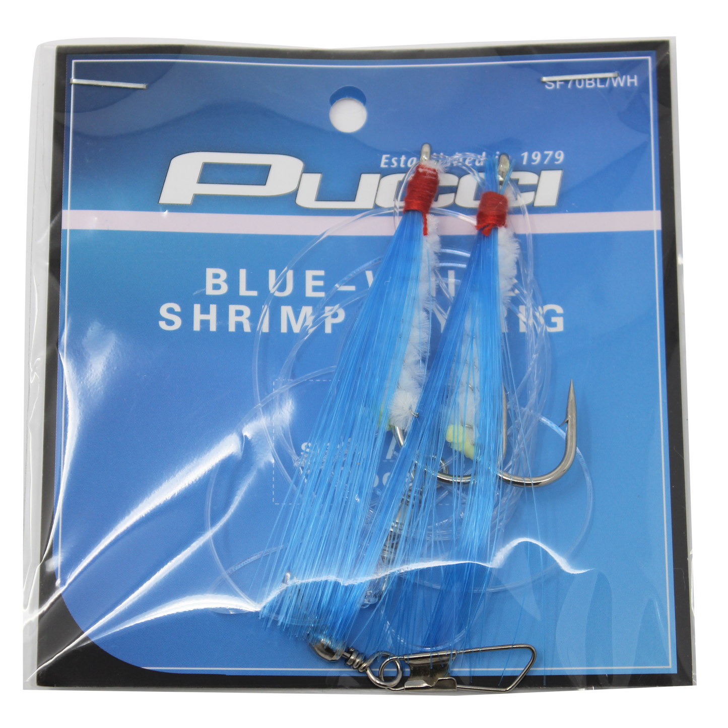 Shrimp Flies - Rigged Double - Blue/White