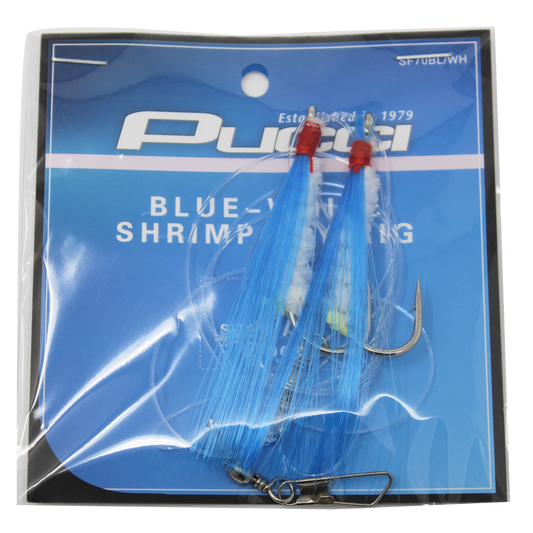 Shrimp Flies - Rigged Double - Blue/White