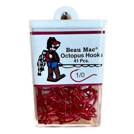 Beau Mac Octopus Hooks Red - Sizes 4 to 5/0